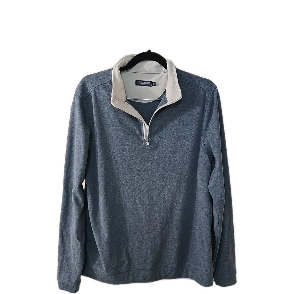 Live Forever Golf Sweater Mens‎ 1/4 Zip Performance Soft Fleece Blue Size Medium
